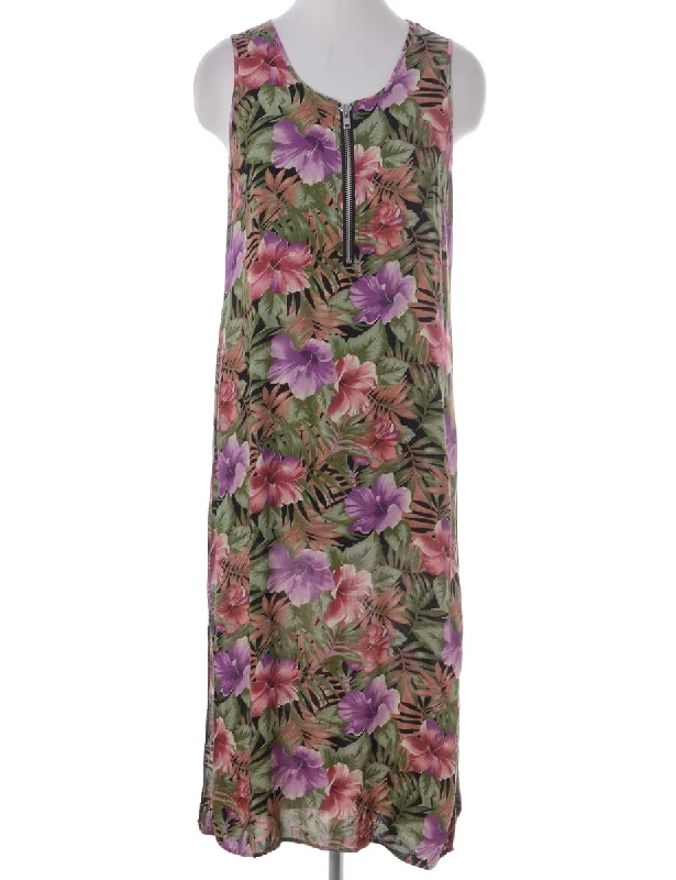 Simple Looks Label Roxy Zip Front Floral Dress