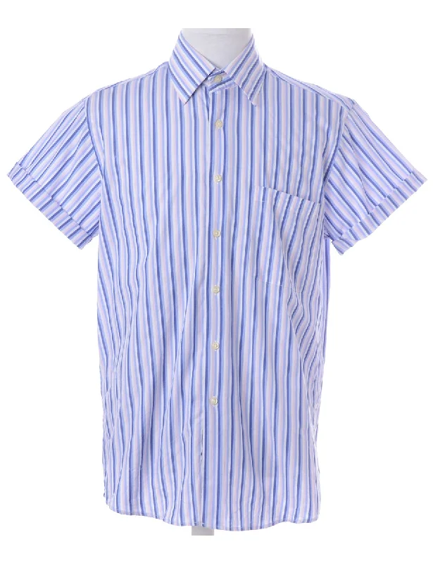 Timeless Style Label Scott Roll Sleeve Stripy Shirt - XL