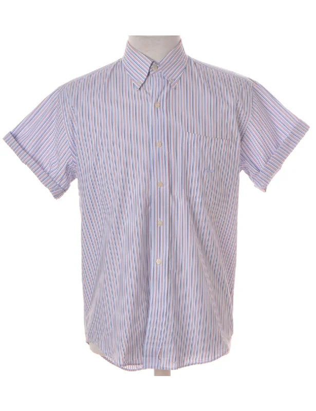 Everyday Chic Label Roll Sleeve Stripy Shirt - XL