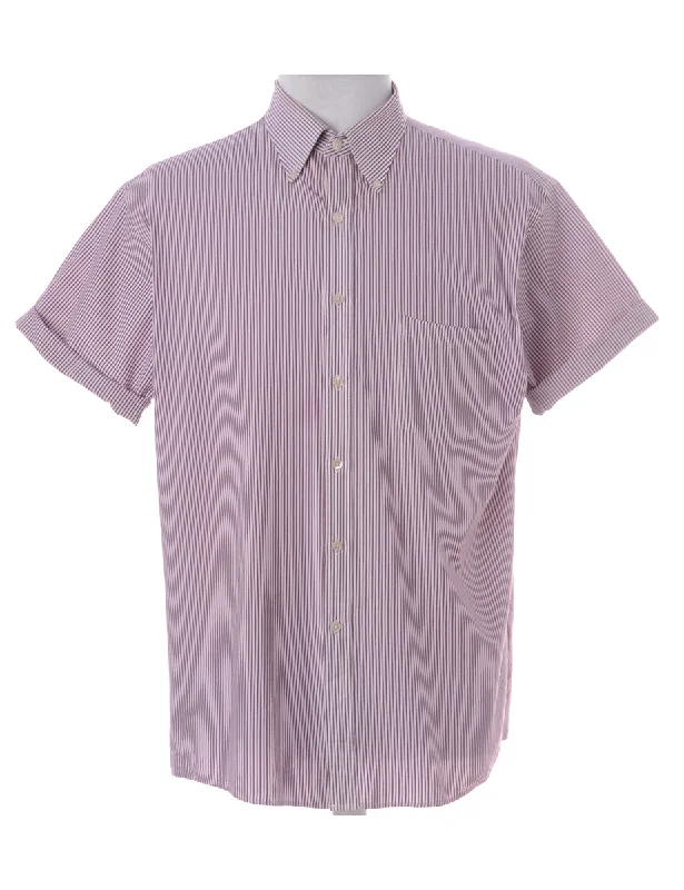 Relaxed Fit Wear Label Scott Roll Sleeve Stripy Shirt - XL