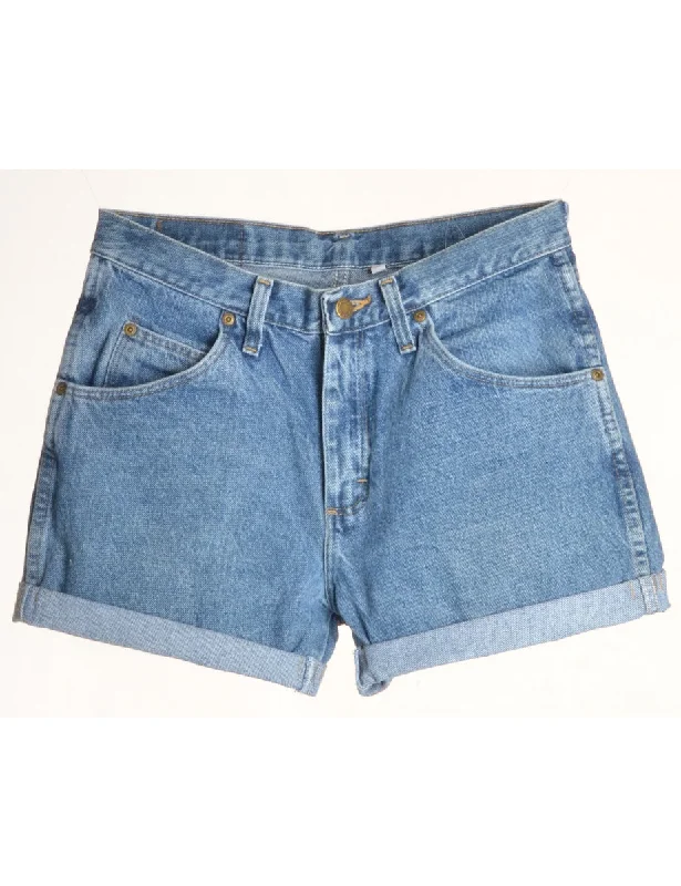 Personalized Clothing Label Rolled Hem Stone Wash Denim Shorts