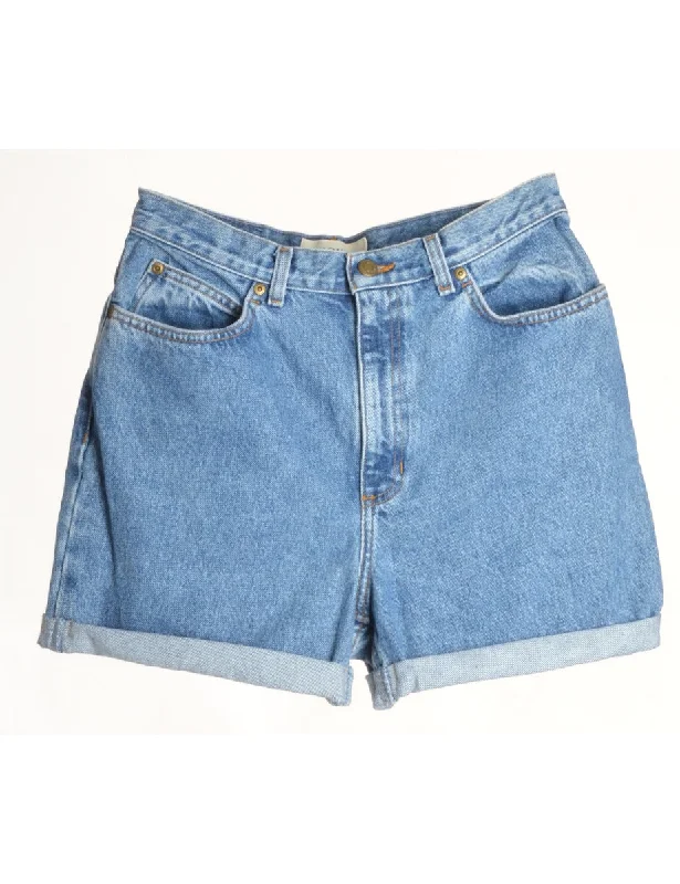 Personalized Wear Label Rolled Hem Stone Wash Denim Shorts