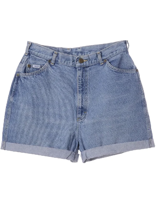 Soft Wearables Label Roll Hem Washed Indigo Denim Shorts