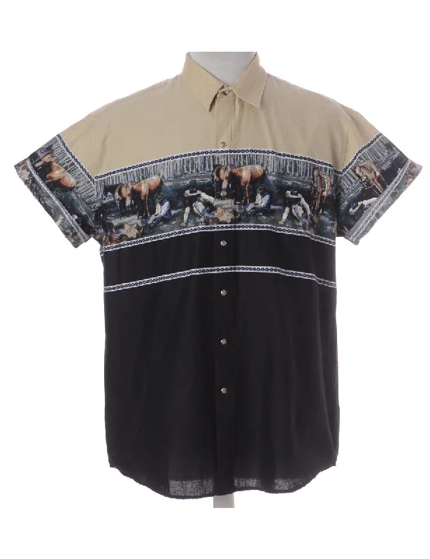 Sports And Leisure Label Roll Sleeve Upcycled Shirt