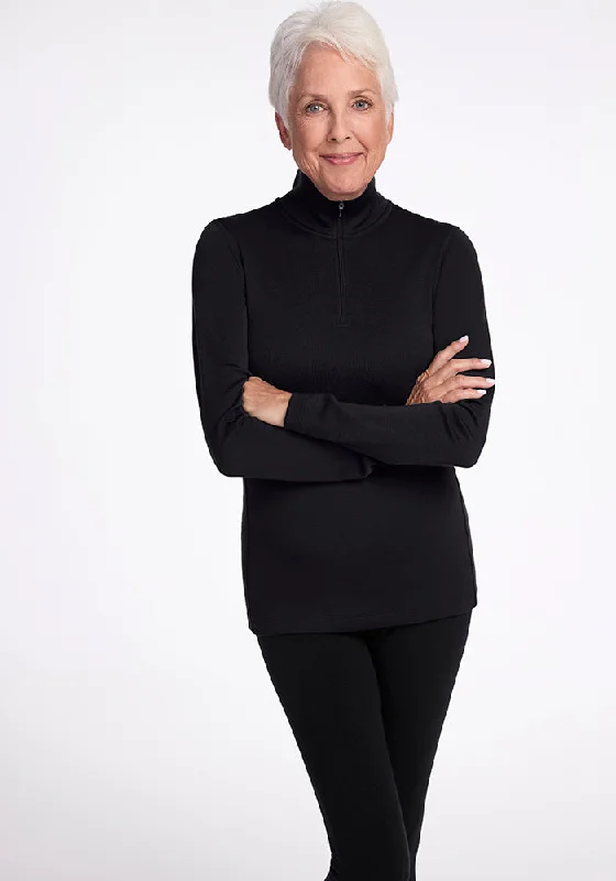Relaxed Dresses Brooke 1/4 Zip - Black