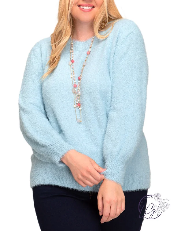 Playful Style Curvy Love Language Bubble Sleeve Sweater