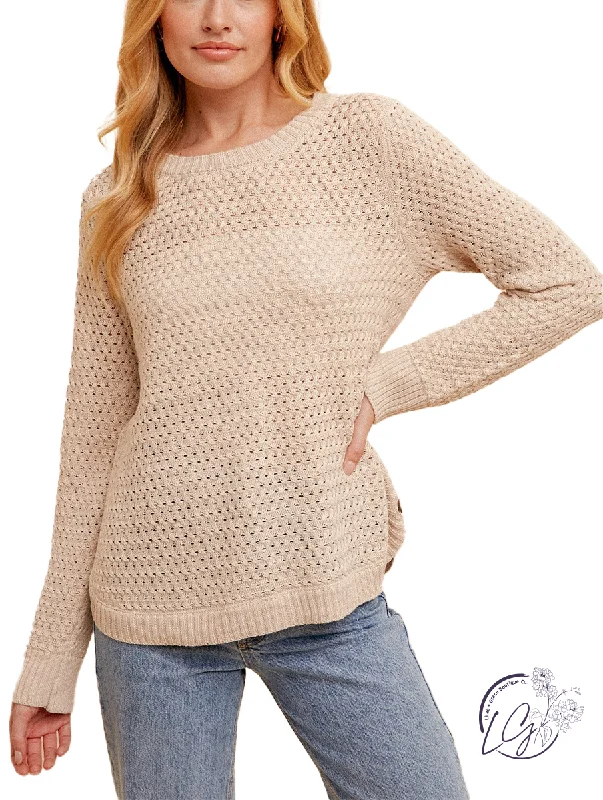 Classic And Versatile Chic Curve Button Sweater