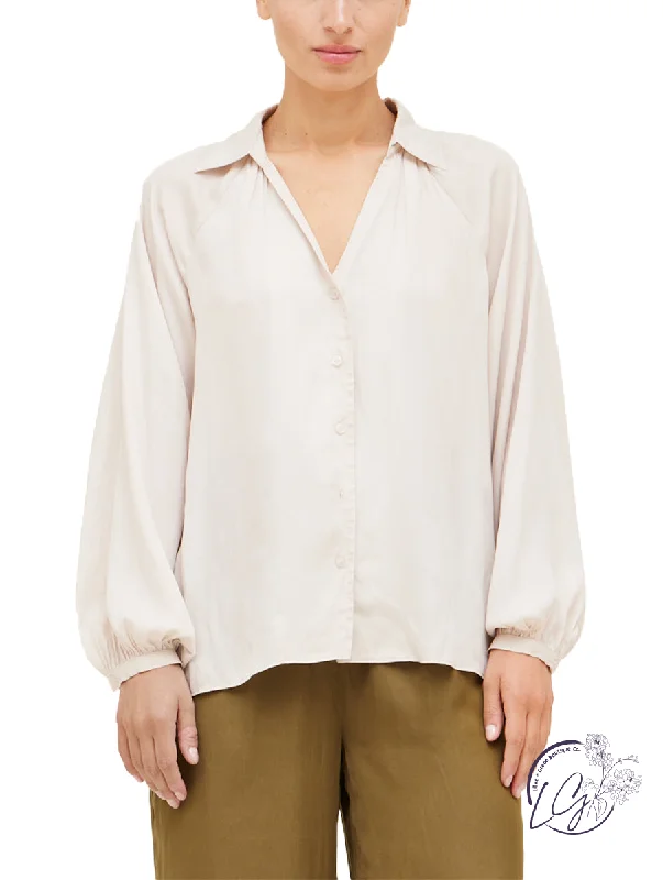 Printed Patterns Satin Collar Charm Blouse