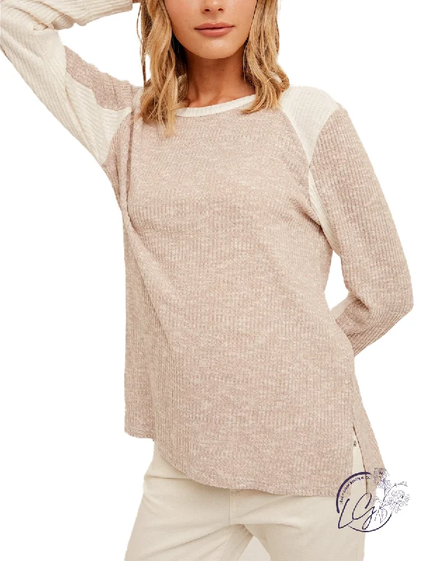 Fresh And Elegant Urban Ribbed Color Tee