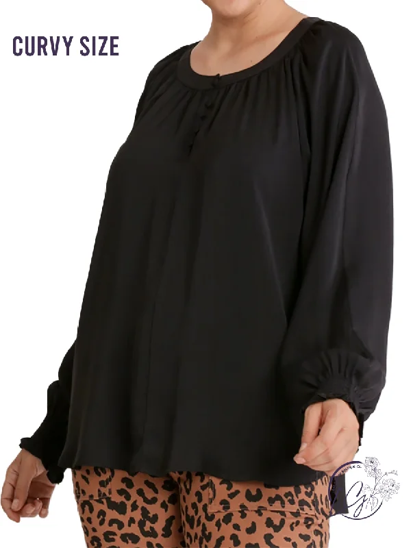Luxury Fashion Curvy Light Steps Satin Blouse