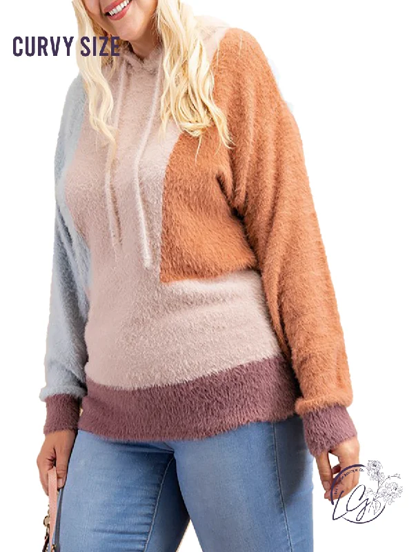 Breathable Comfort Curvy More Than Ready Colorblock Sweater