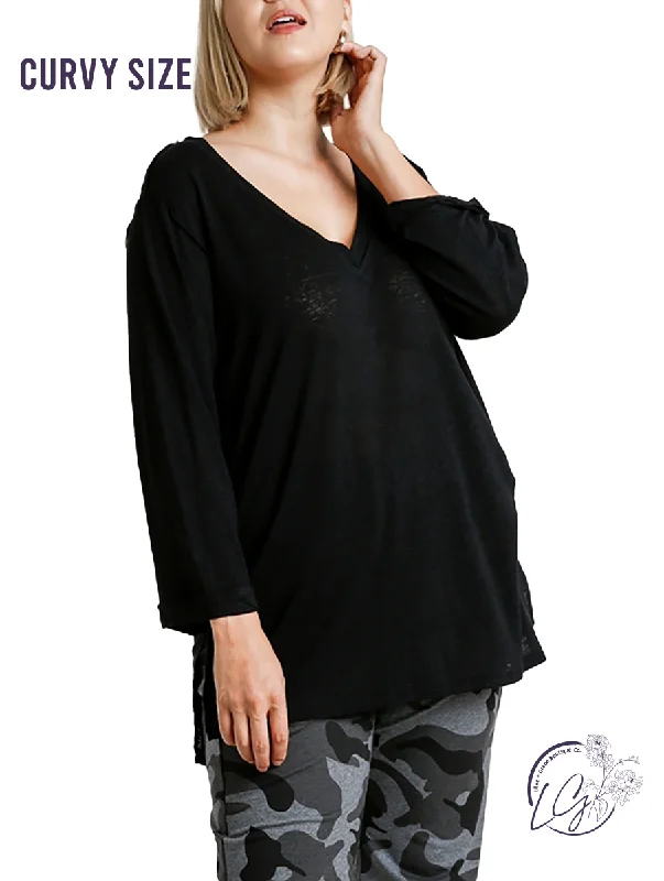 Relaxed Style Curvy Playing It Safe Basic Tee