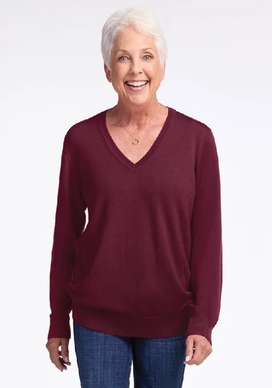 Retro Design Francesca Sweater - Cabernet Crush