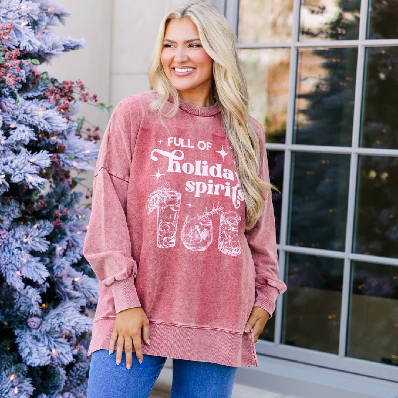 Design Must-have Full of Spirits Pullover, Wine