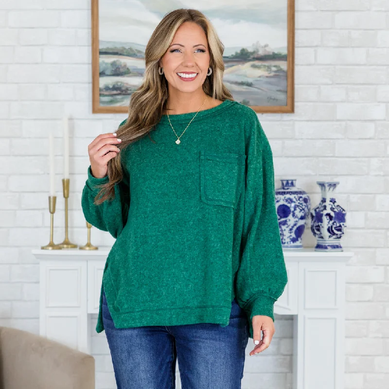 Celebrity Style I'm Here For It Top, Dark Green