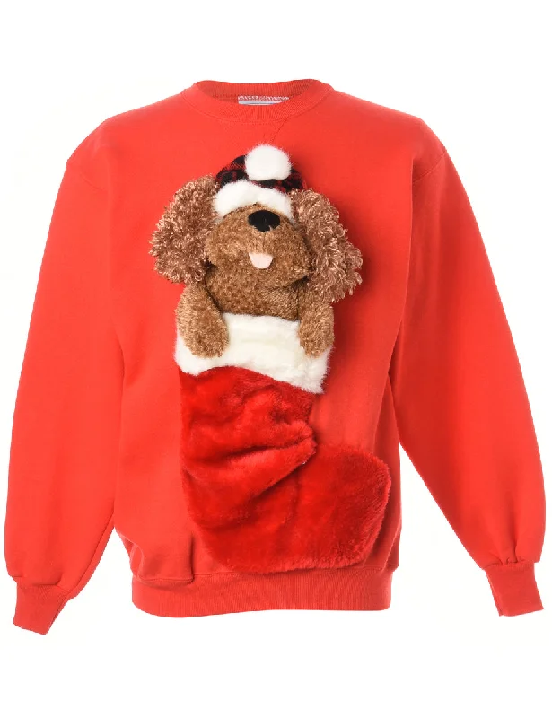 Label Novelty Christmas Sweatshirt - L