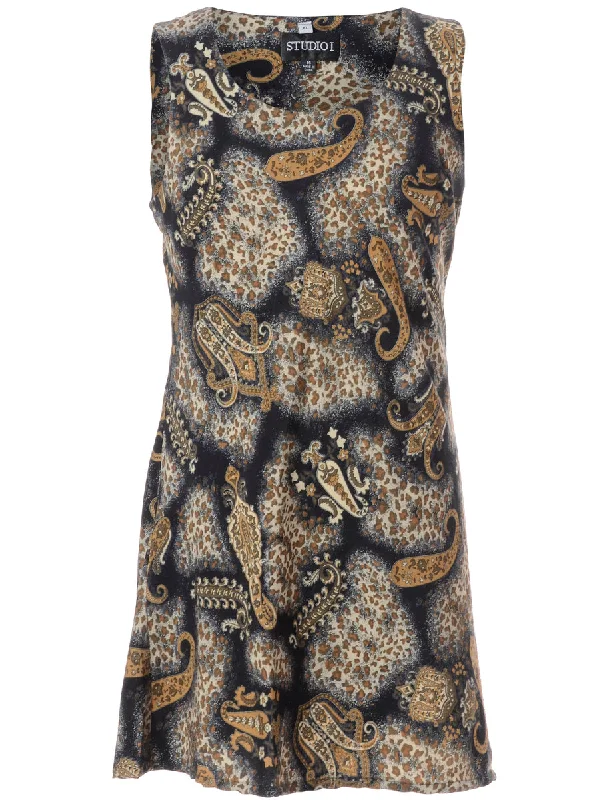 Label Paisley Short Dress