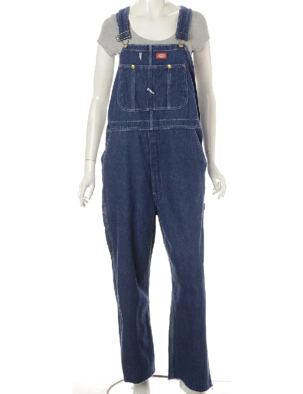 Label Pinafore Cropped Dungarees