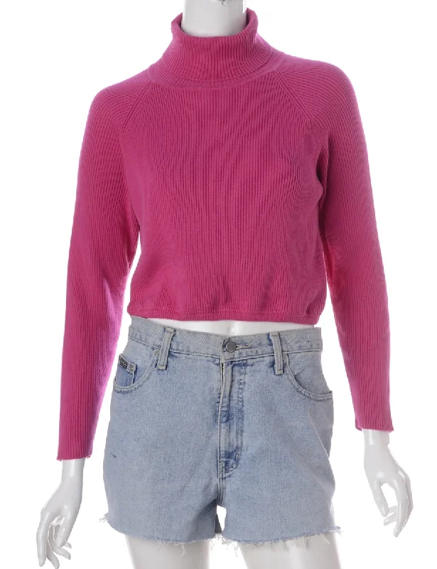 Label Pink Cropped Ribbed Knit