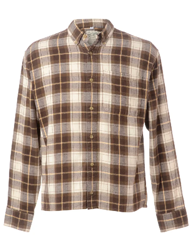 Stylish Comfort Label Sarah Straight Hem Plaid Shirt