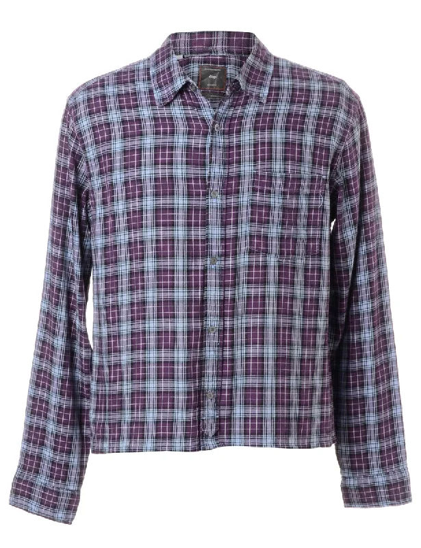 Fashion Concept Label Sarah Straight Hem Plaid Shirt