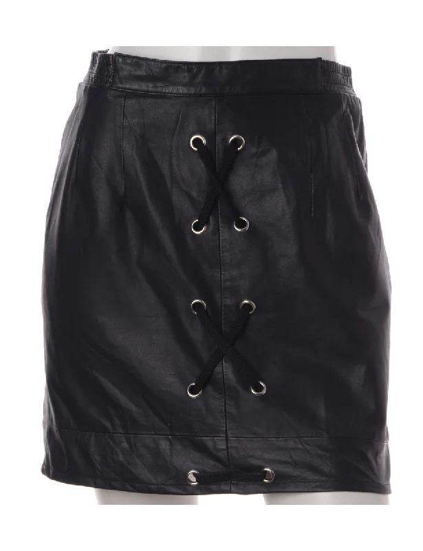 Warm Wear Label Scarlet Lace Up Leather Skirt