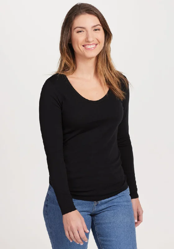 Everyday Style Layla V Neck Top - Black