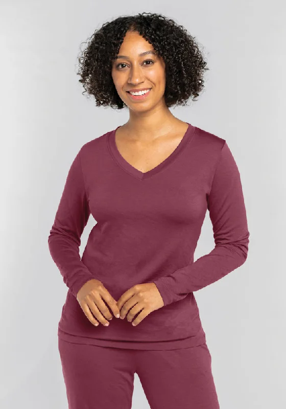 Simple Chic Lily V Neck Lounge Top - Wild Ginger