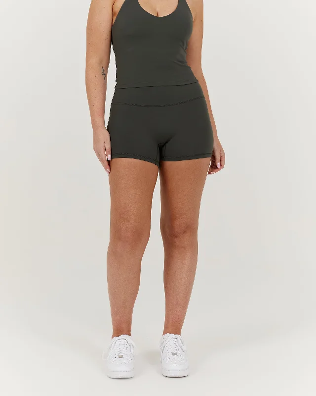 Weekend Comfort Wear LUXE MINI SHORTS - FOREST