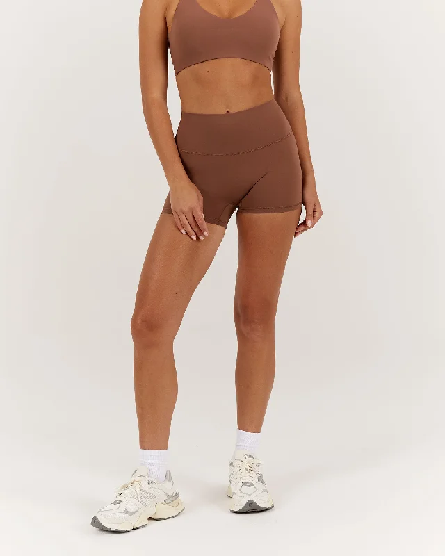Exquisite Craftsmanship LUXE MINI SHORTS - TOFFEE