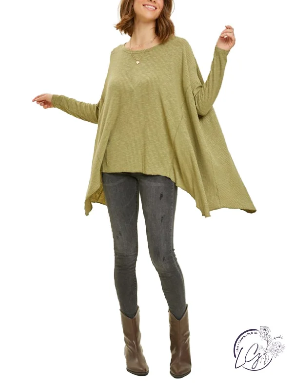 Cozy Fashion Mellow Mosaic Rib Layer Top