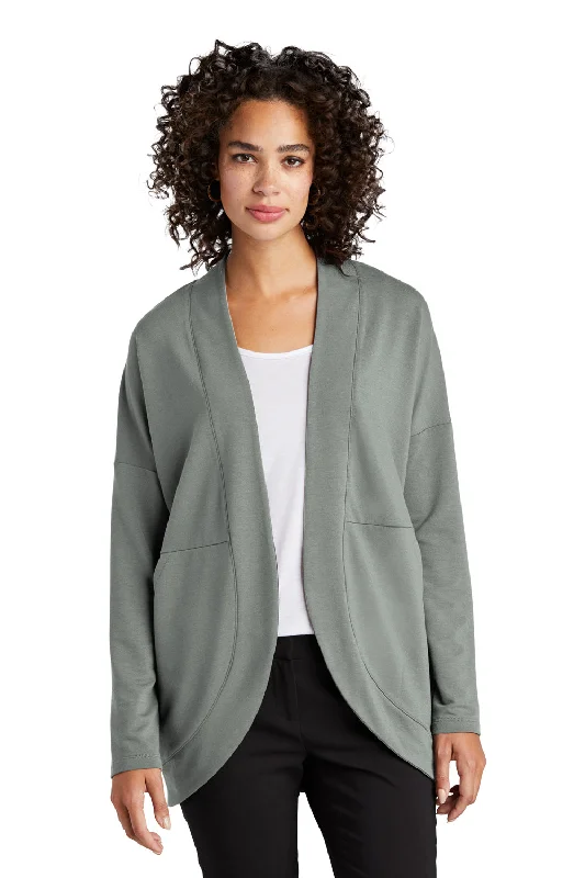 Mercer+Mettle Womens Stretch Open Front Long Sleeve Cardigan Sweater - Gusty Grey