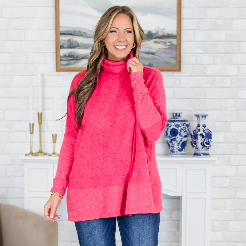 Printed Patterns Mind Made Up On You Sweater, Fuchsia