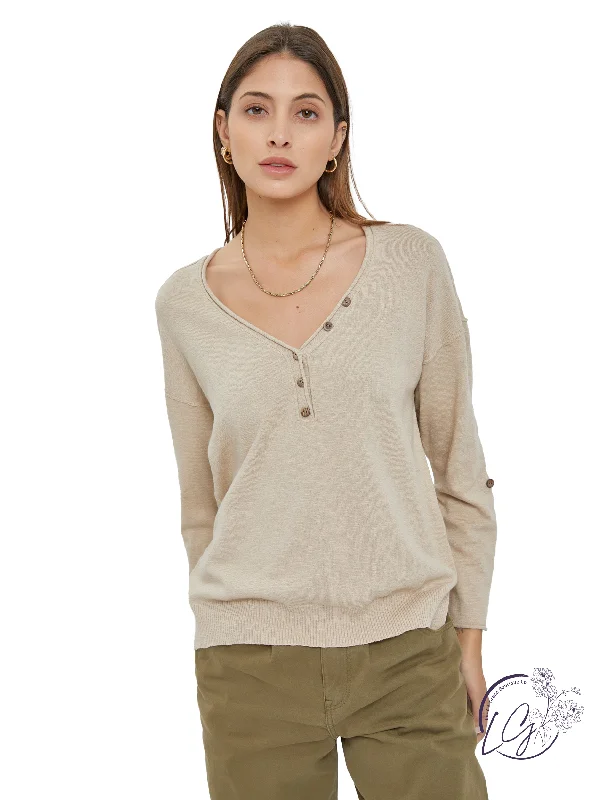 Carefree Style Modern Minimalist V-Neck Sweater
