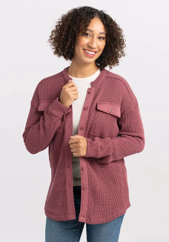 Soft Wear Oaklynn Waffle Shacket - Wild Ginger