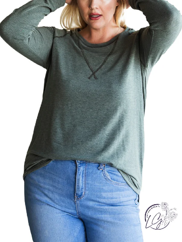 Urban Design Sense Curvy Thinking of You Basic Long Sleeve