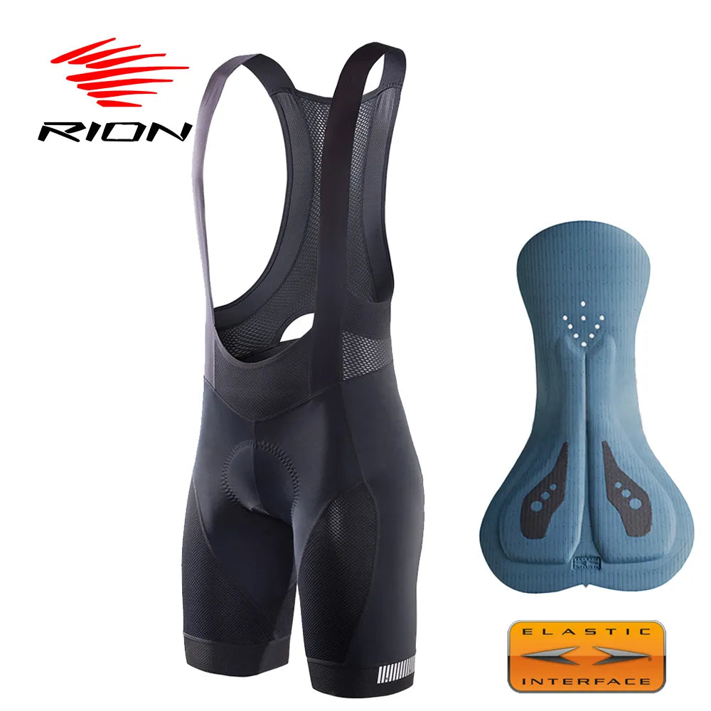 Sports Style RION Cycling Shorts Men MTB Road Bike Bib Shorts Elastic Interface Cushion Long Distance Padded Tights Motorcycle Bibs