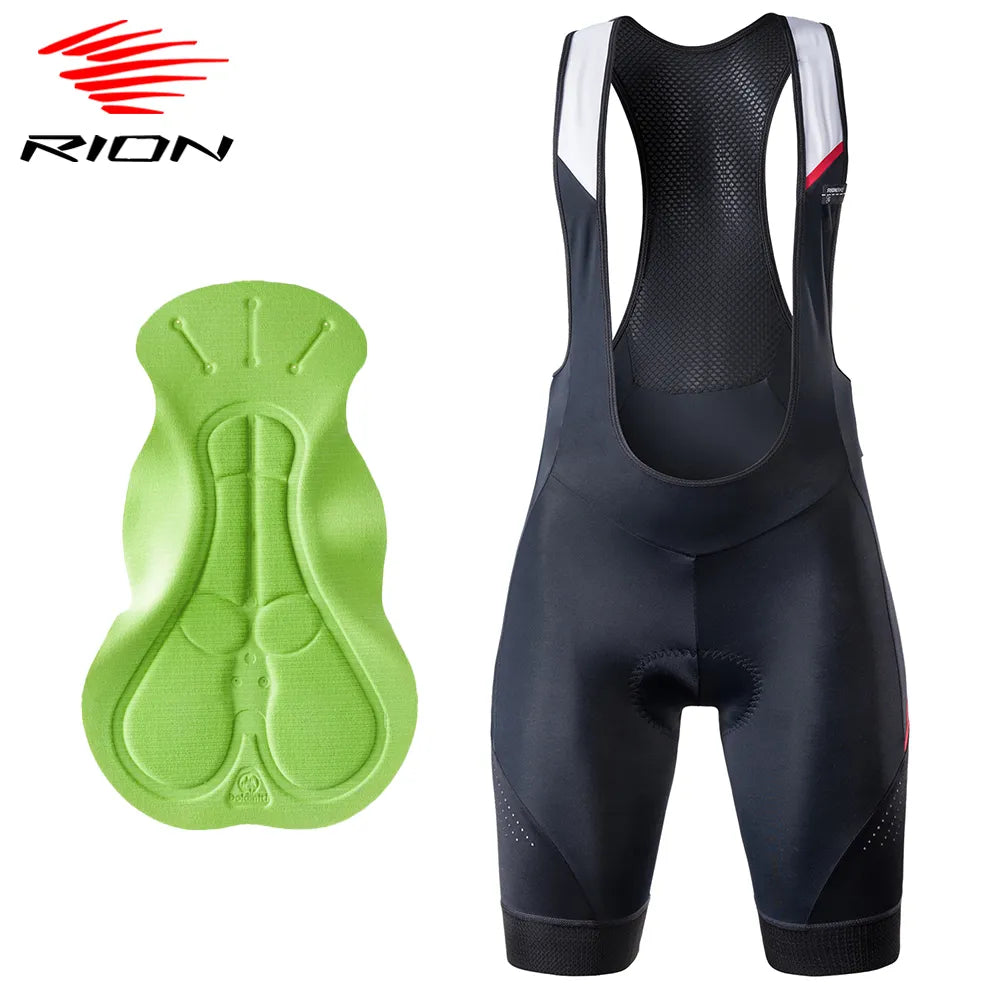 Comfortable Tops RION Men Cycling Shorts Bike Wear Bicycle Tights Men Padding Bib Shorts Elastic Interface Biker Bibshort MTB Clothes Motorcycle