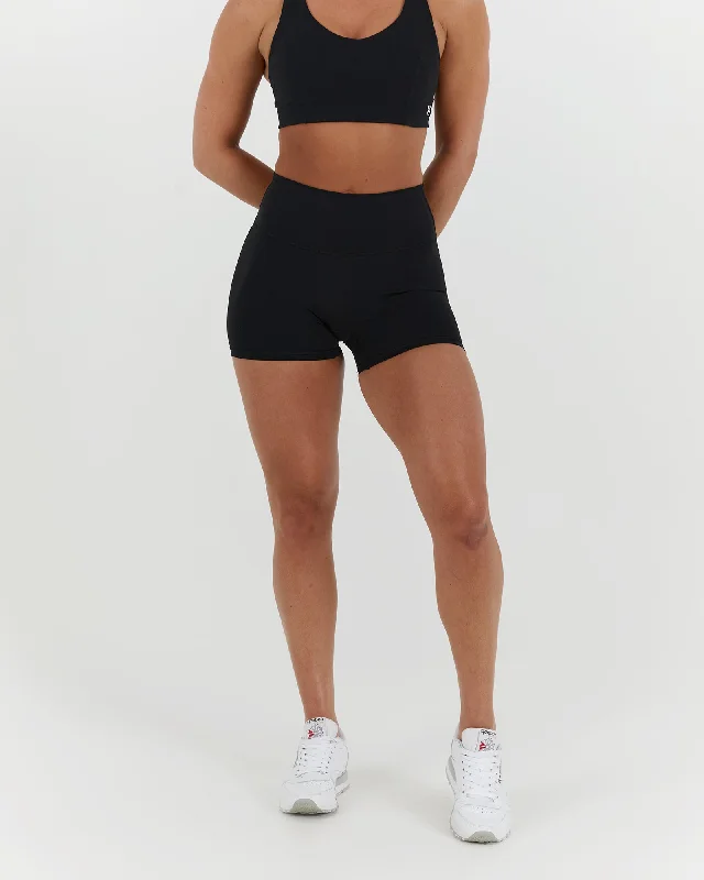 Cozy Chic SCULPT MINI SHORTS - BLACK