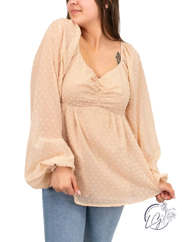 Minimal Style Sheer Bliss Square Neck Blouse