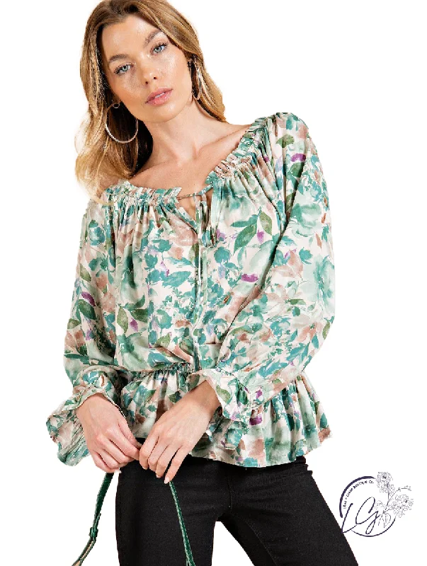 Soft Style Off-Shoulder Blossom Blouse