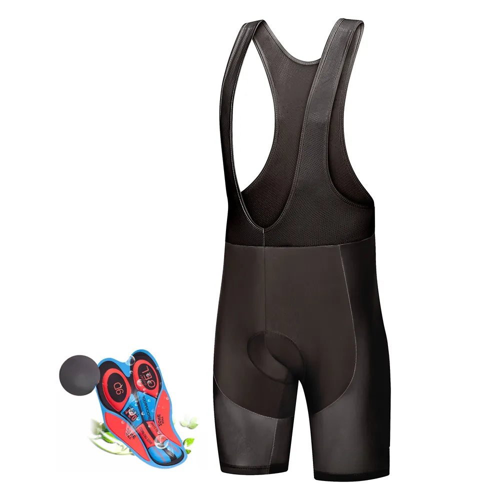 Easy-to-Wear Whole Black Bicycle Bib Shorts Men Outdoor Wear Bike Cycling 9D Gel Padded Riding Bib Shorts Cycling Bib Shorts